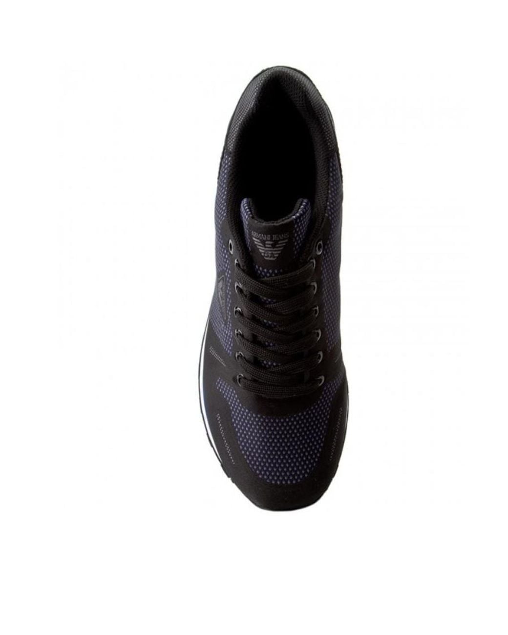 Armani Jeans Black Stitching Lace-Up Casual Sneakers for men