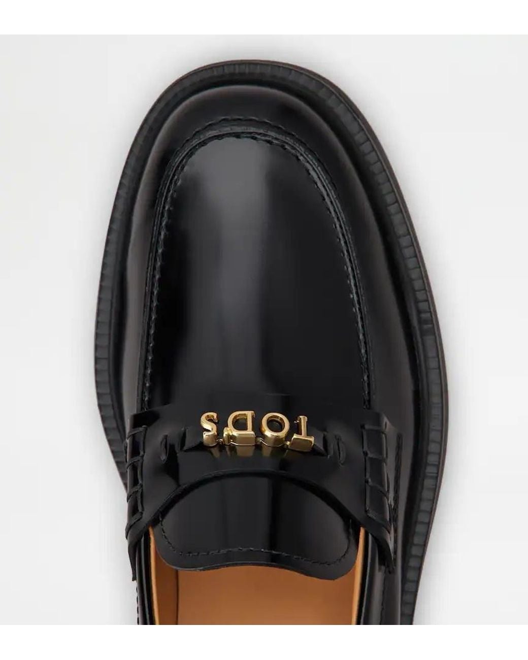 Tod's Black Logo Plaque Loafers