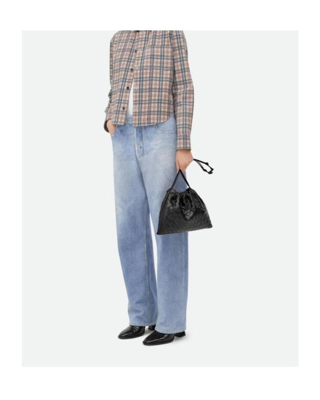 Bottega Veneta Black Intrecciato Drawstring Shoulder Bag