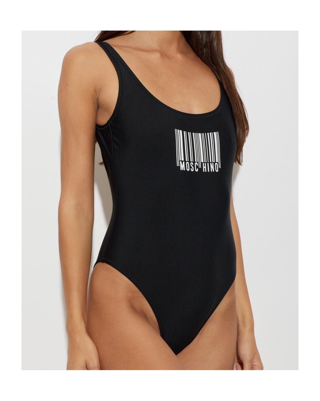 Moschino Black Logo Printed One-Piece Swimsuit