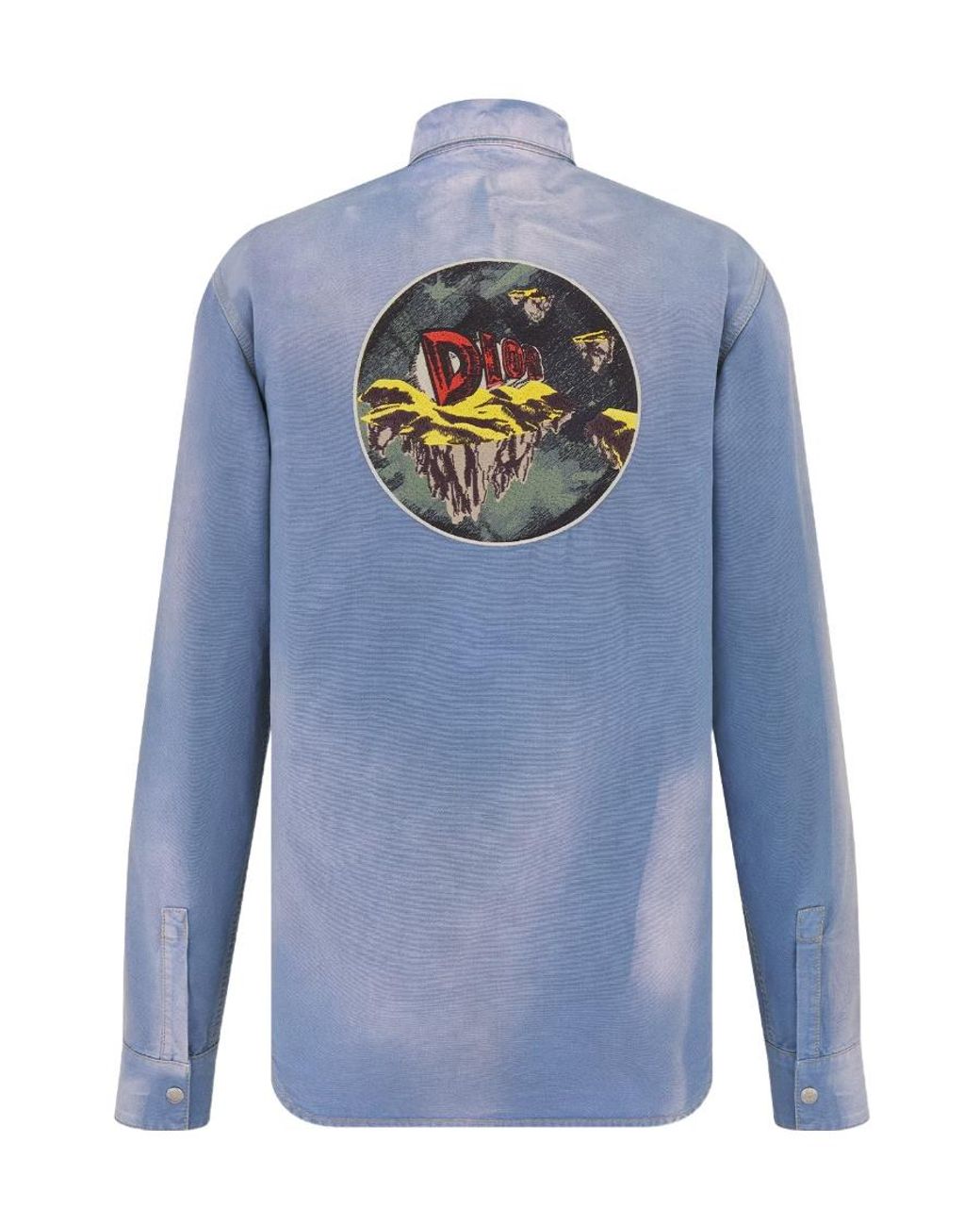 Dior Blue Homme Buttoned Long-Sleeved Denim Shirt for men