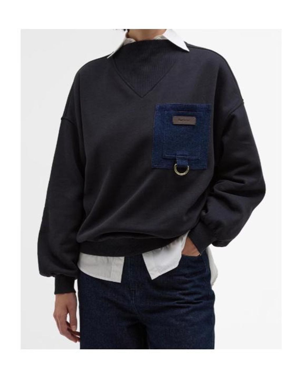 Barbour Blue Long-Sleeved Crew Neck Sweatshirt