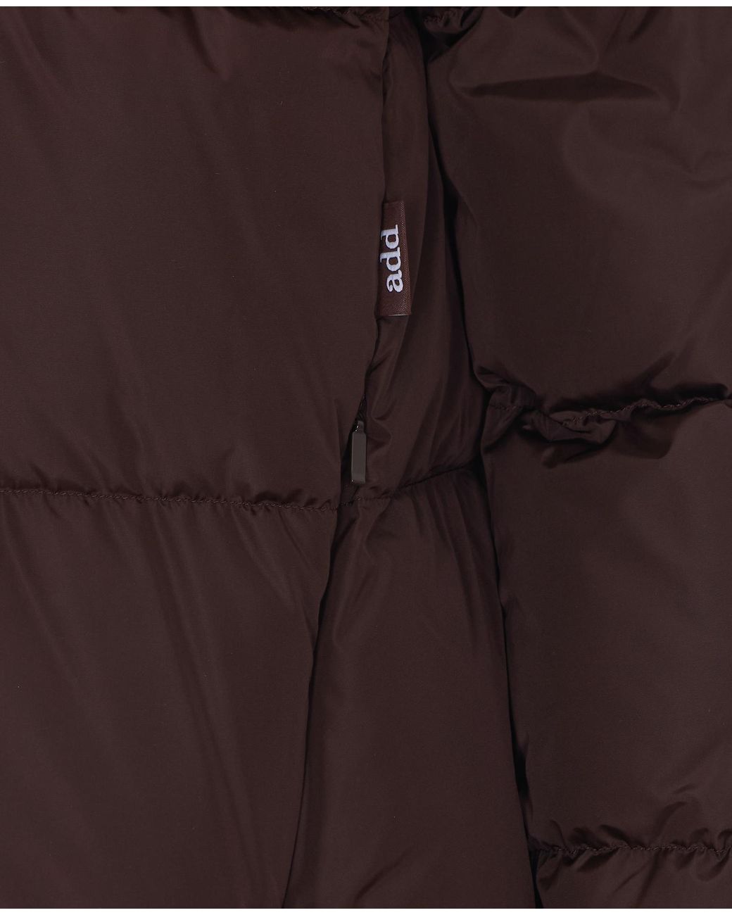 Add Brown Hooded Quilted Down Jacket