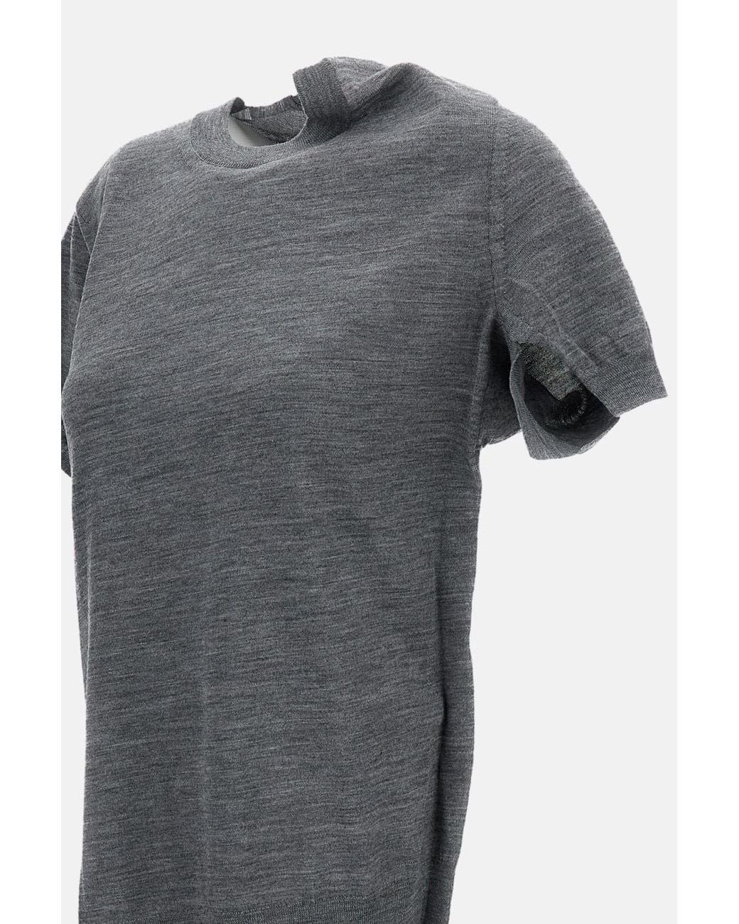 Junya Watanabe Gray Knitted Asymmetric T-Shirt