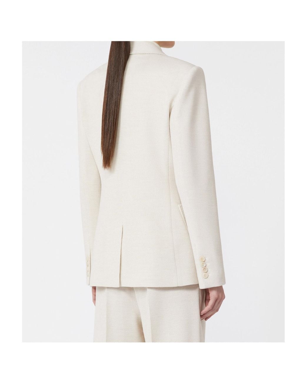 Max Mara White Utilita Single-Breasted Blazer