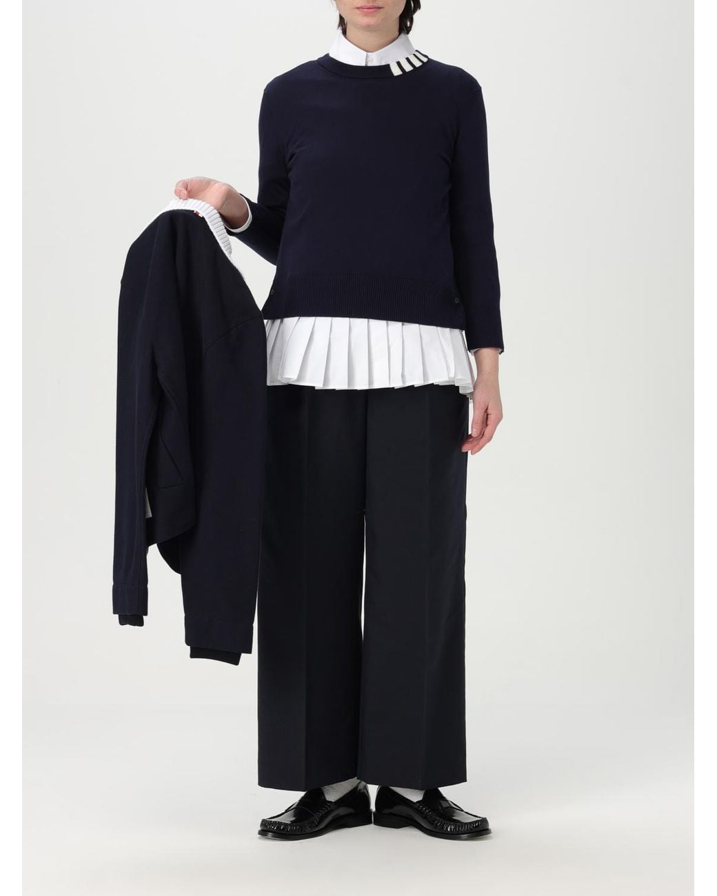 Thom Browne Blue Wide Leg Pants