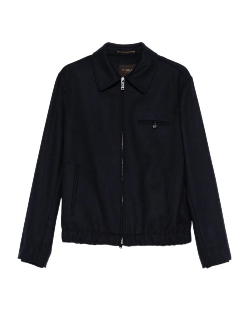Incotex Blue Zip-Front Flannel Jacket for men