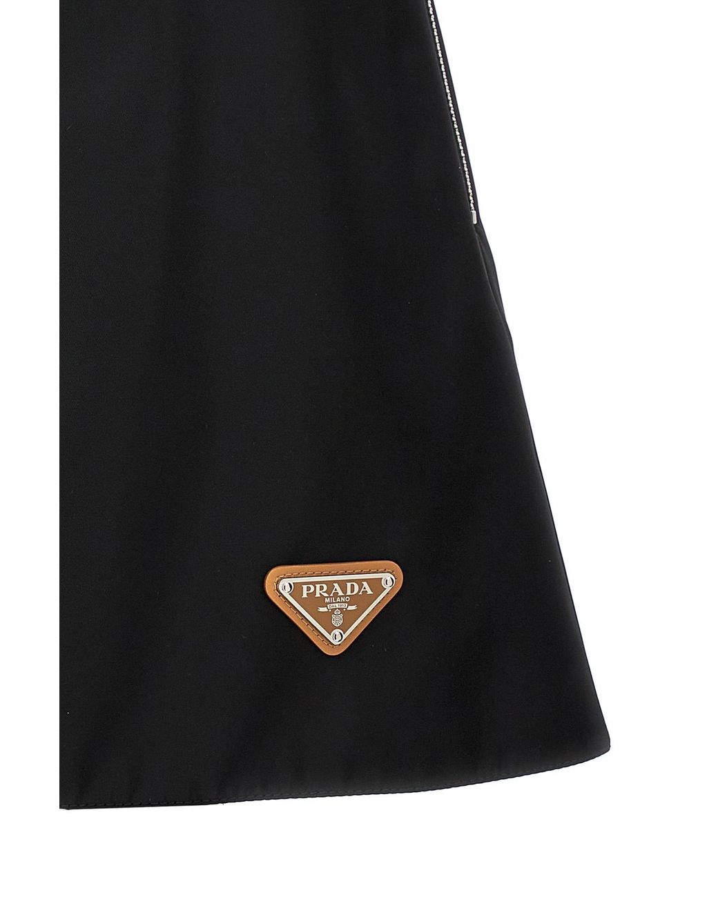 Prada Black Logo Plaque Skirt