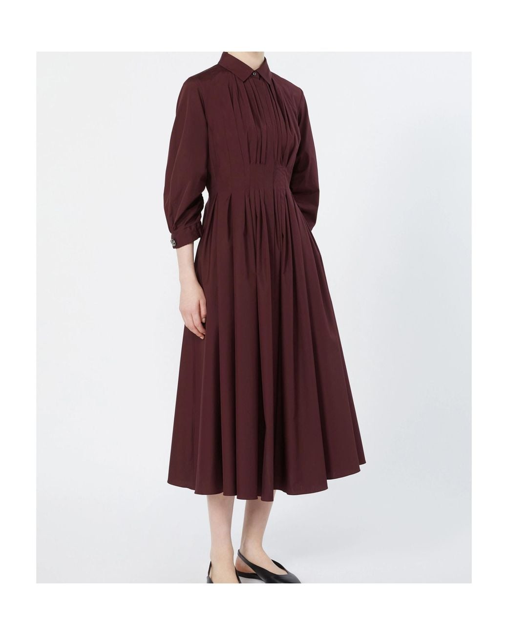 Max Mara Purple Cotton Poplin Shirt Dress