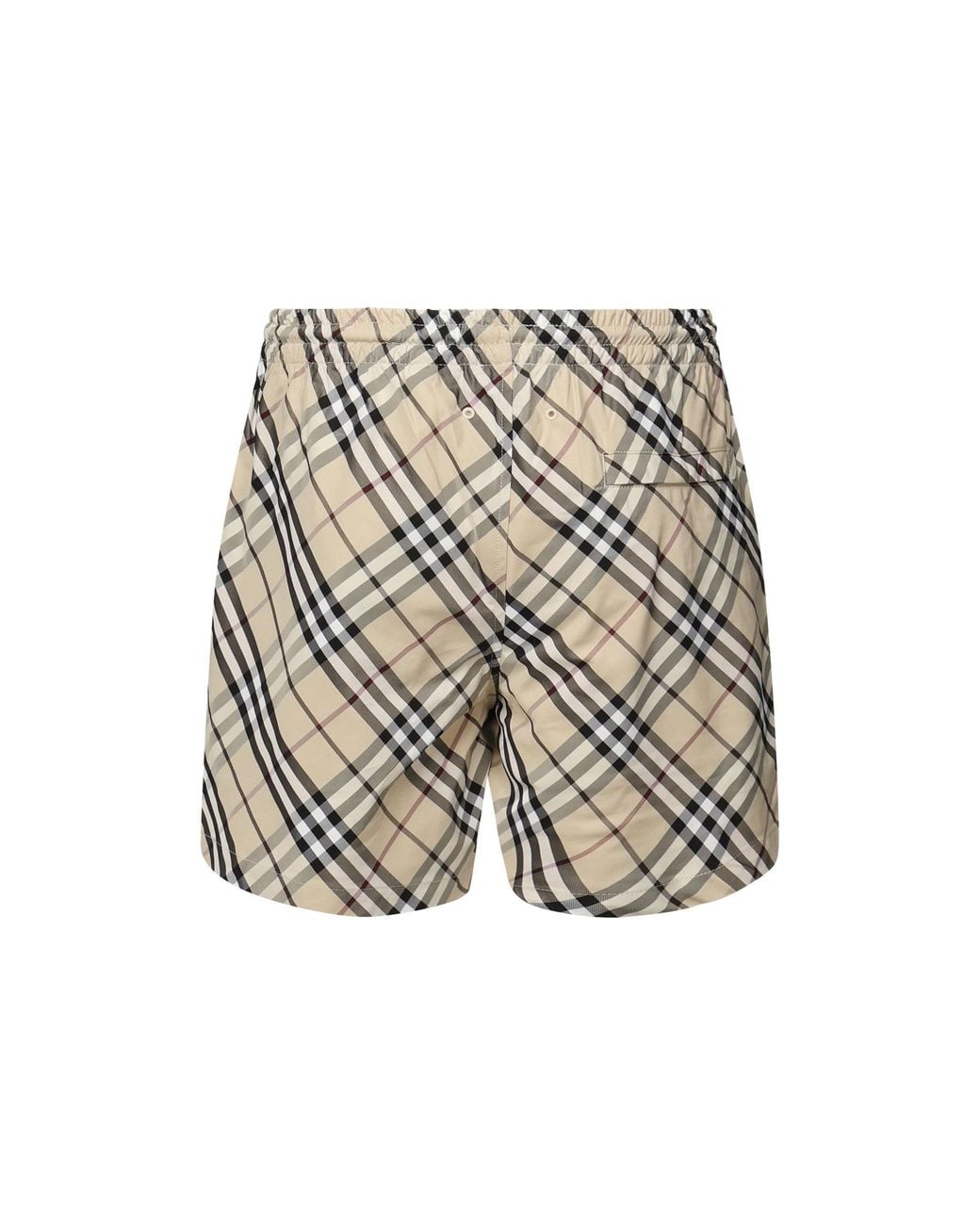 Burberry White Checked Swim Shorts for men