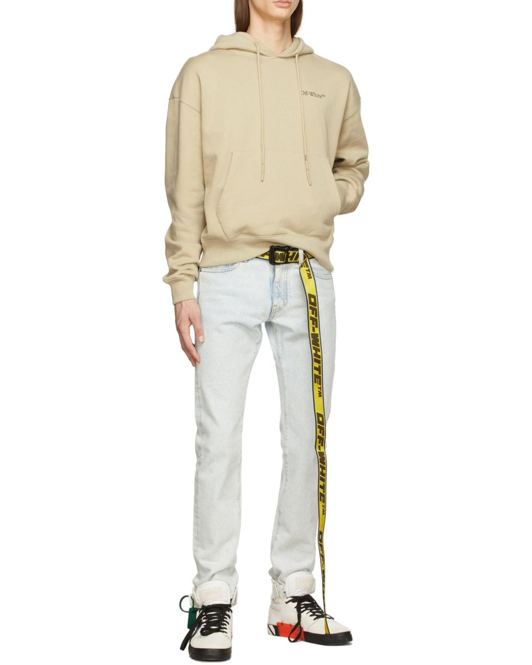 Off-White c/o Virgil Abloh Natural Arrows-Motif Brushed Jumper for men