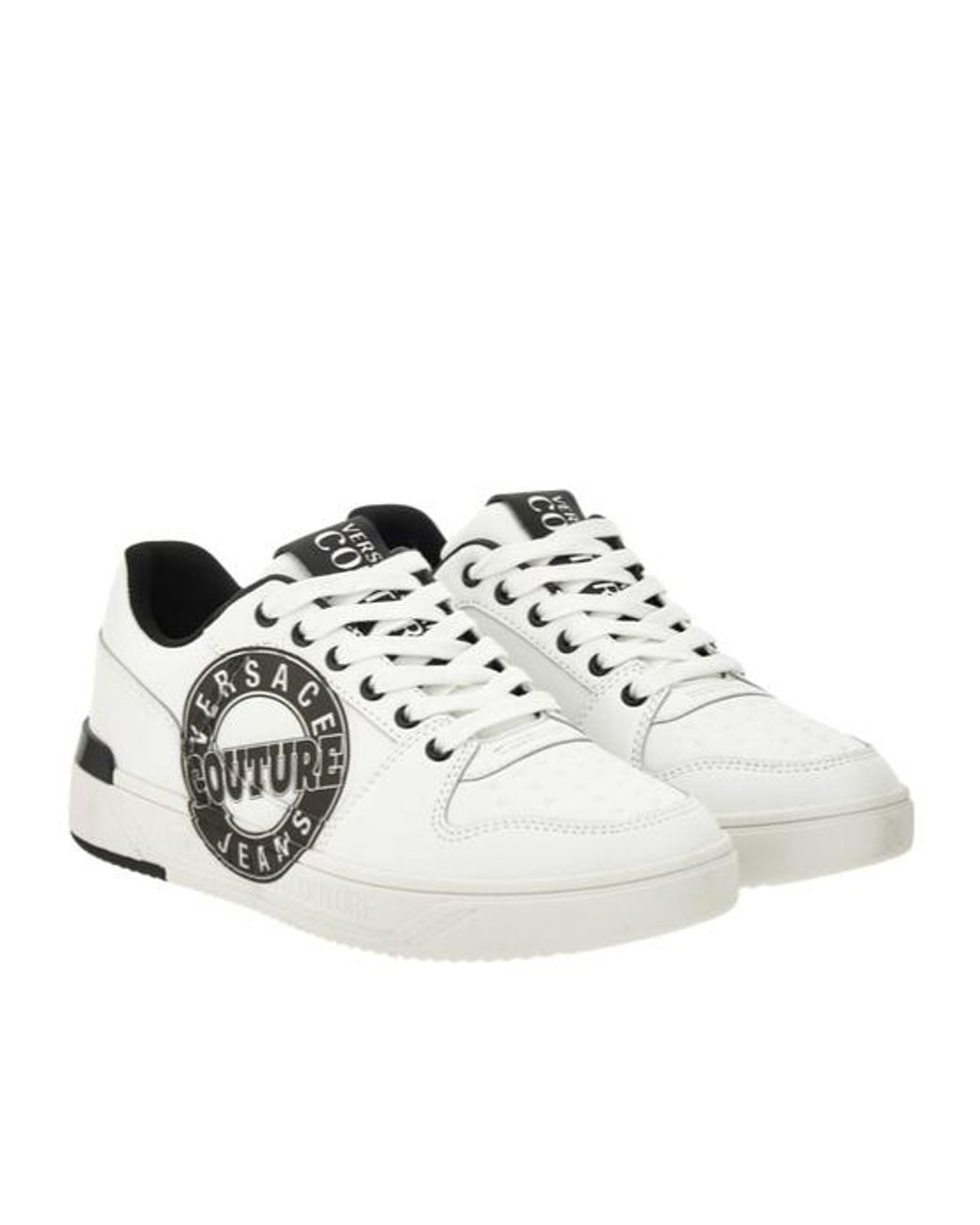 Versace Jeans White Logo-Print Sneakers for men