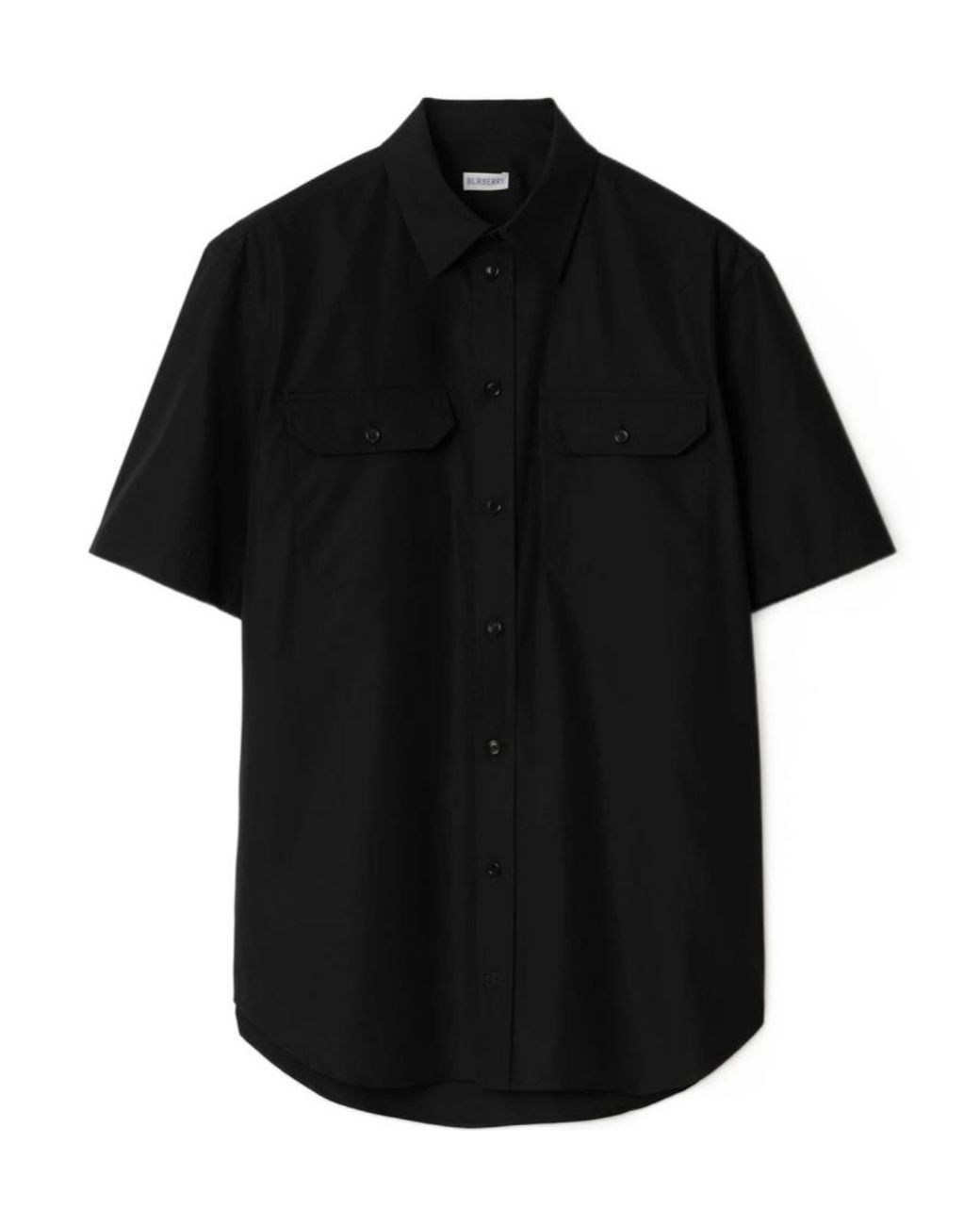 Burberry Black Ekd-Embroidered Cotton Shirt for men