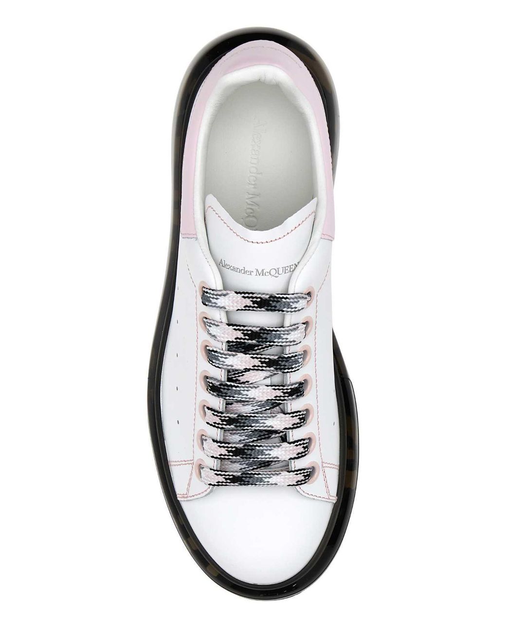 McQueen White Printed Lace Oversized Sneakers