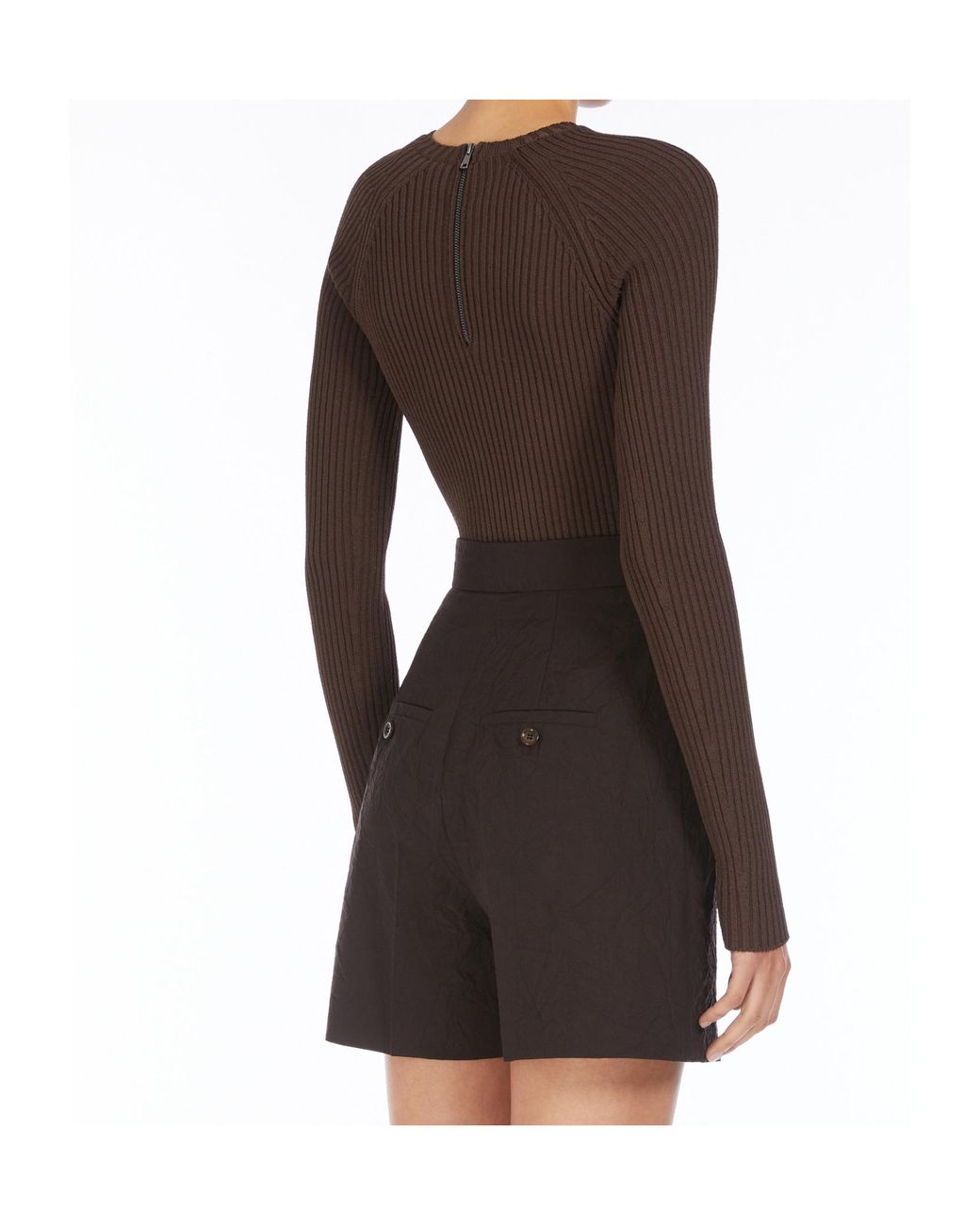 Max Mara Black Cut-Out Ribbed Long-Sleeve Top