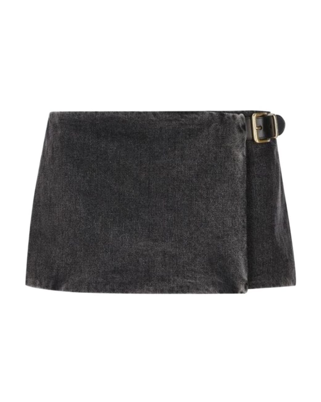 Miu Miu Black Wrapped Mini Skirt