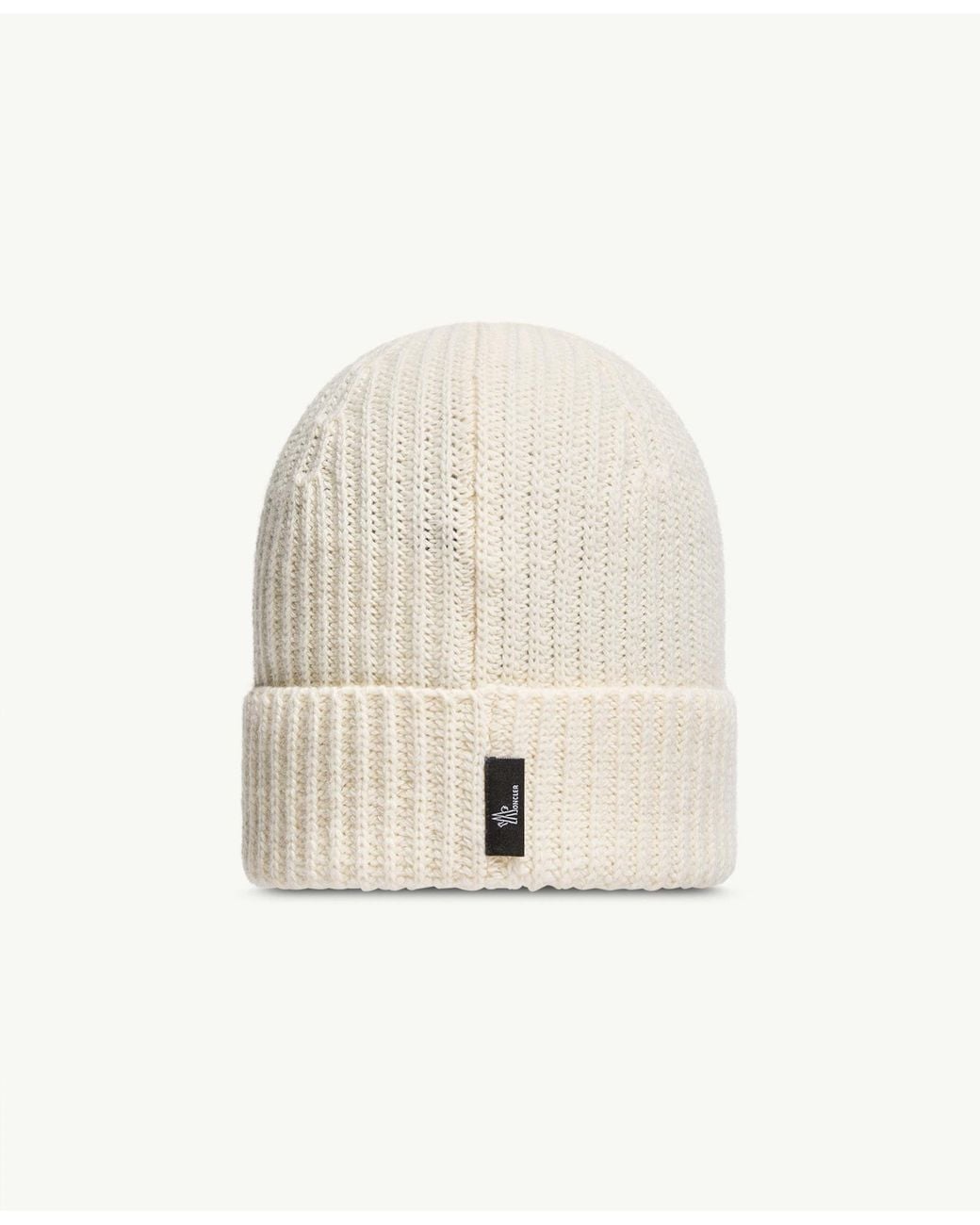 Moncler White Wool Beanie