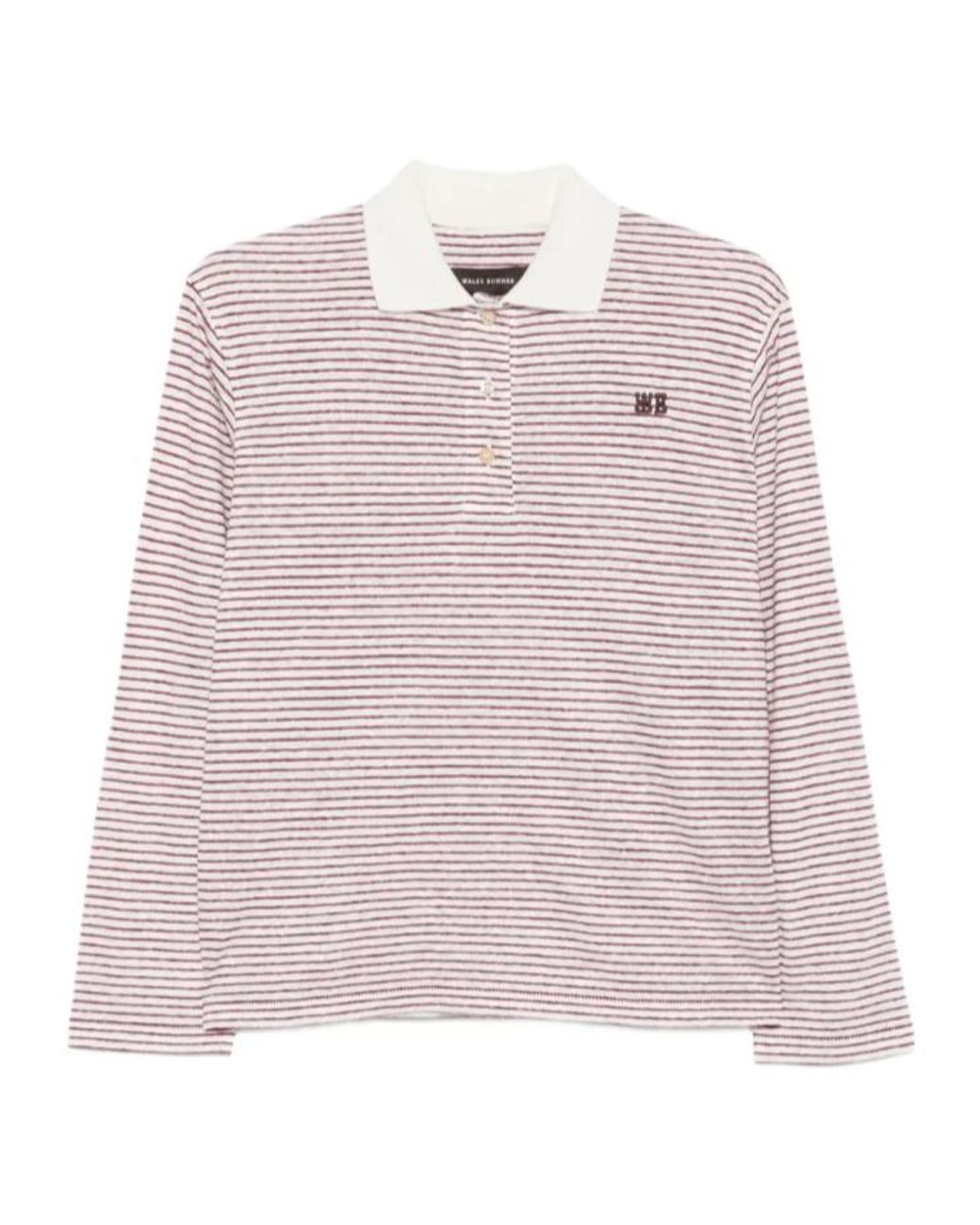 Wales Bonner Pink Striped Long-Sleeve Polo Top
