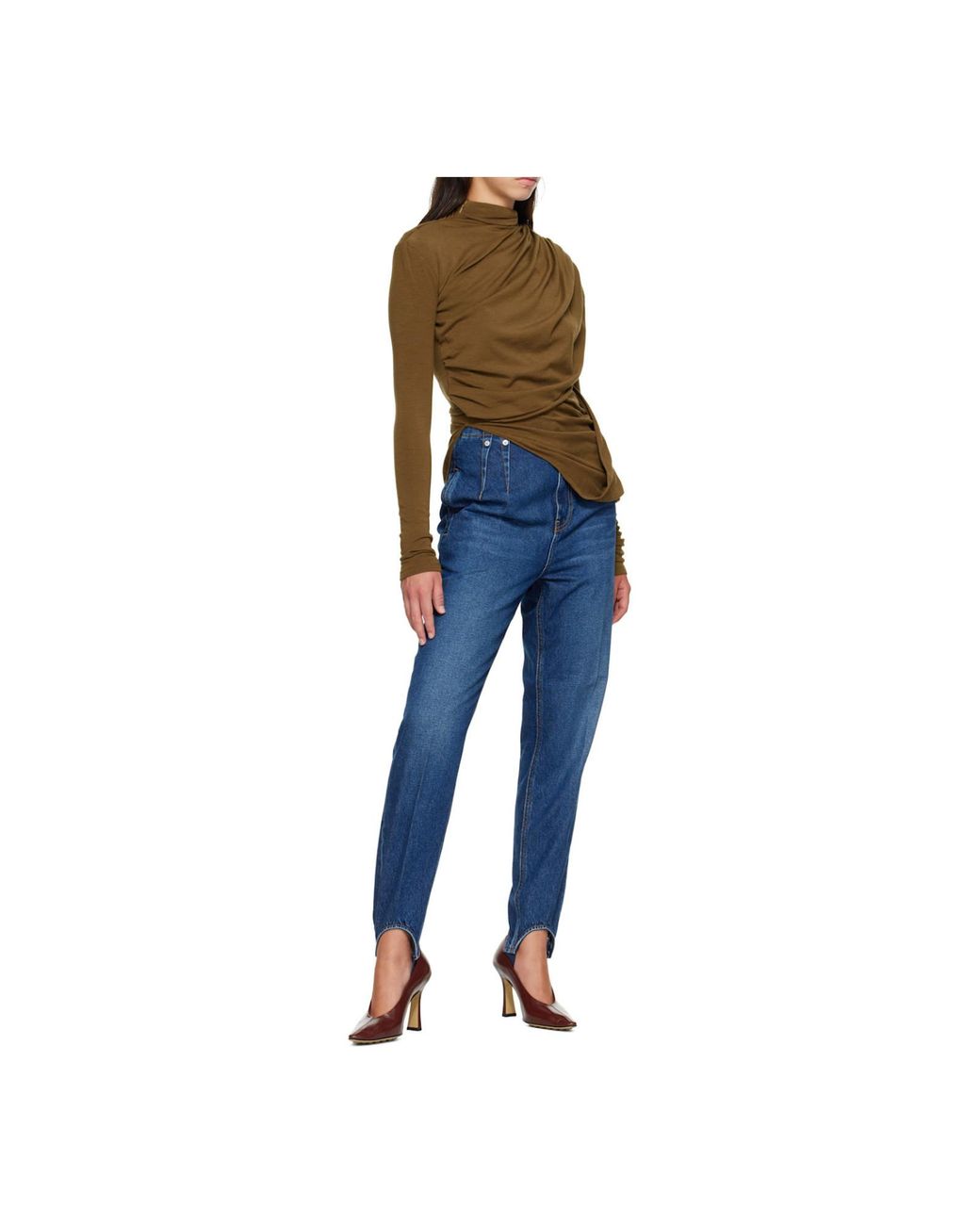 Mugler Blue Hight Waist Denim Pants