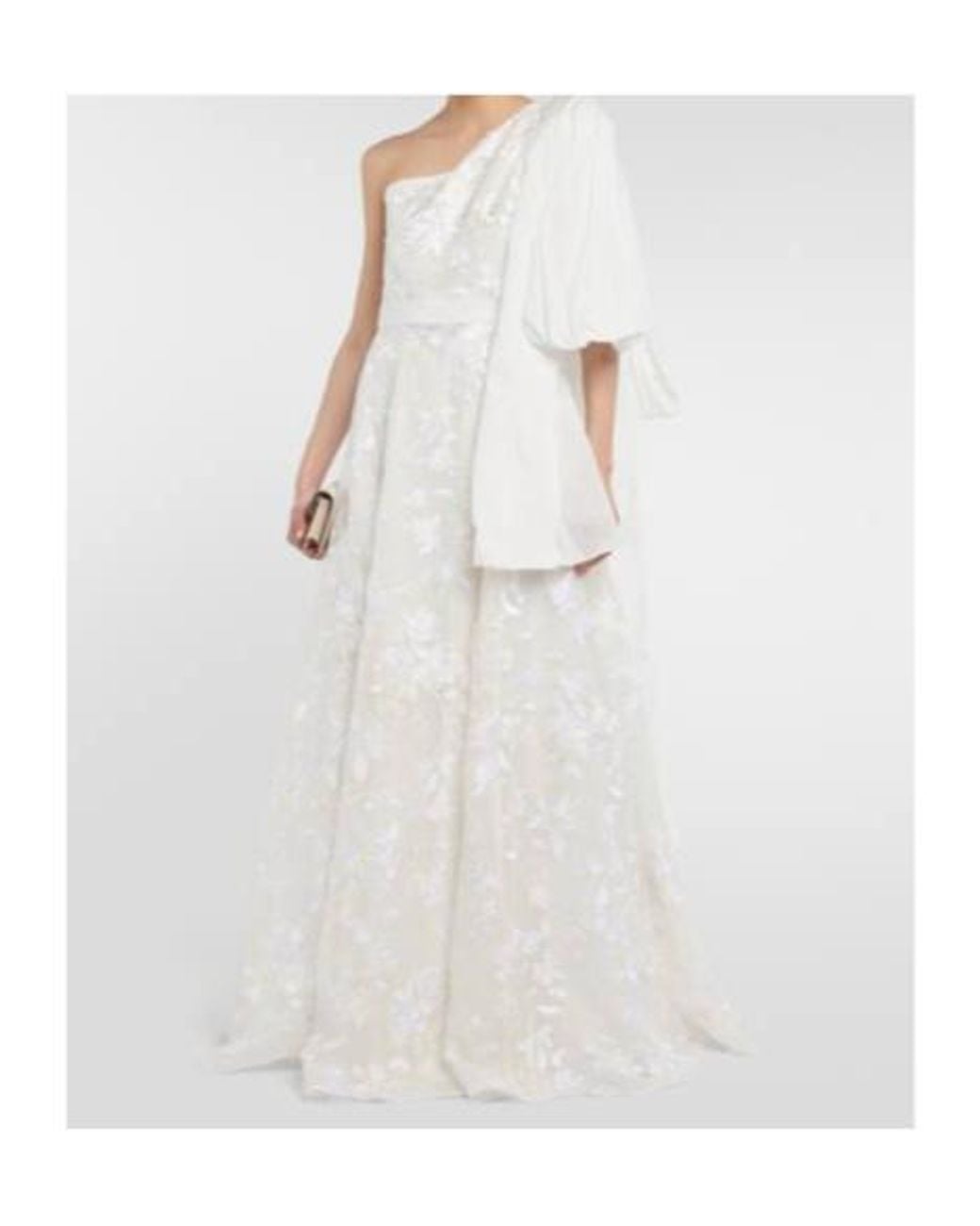 Erdem White Bridal Hanne Embroidered Organza Gown