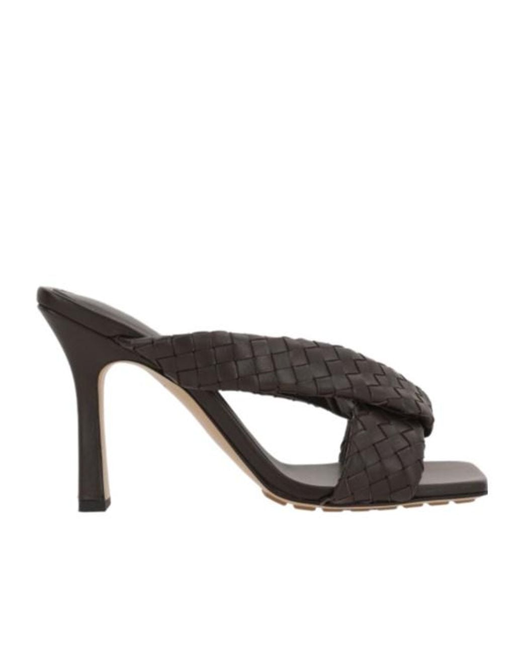 Bottega Veneta Brown Riva Intreccio Heeled Sandals