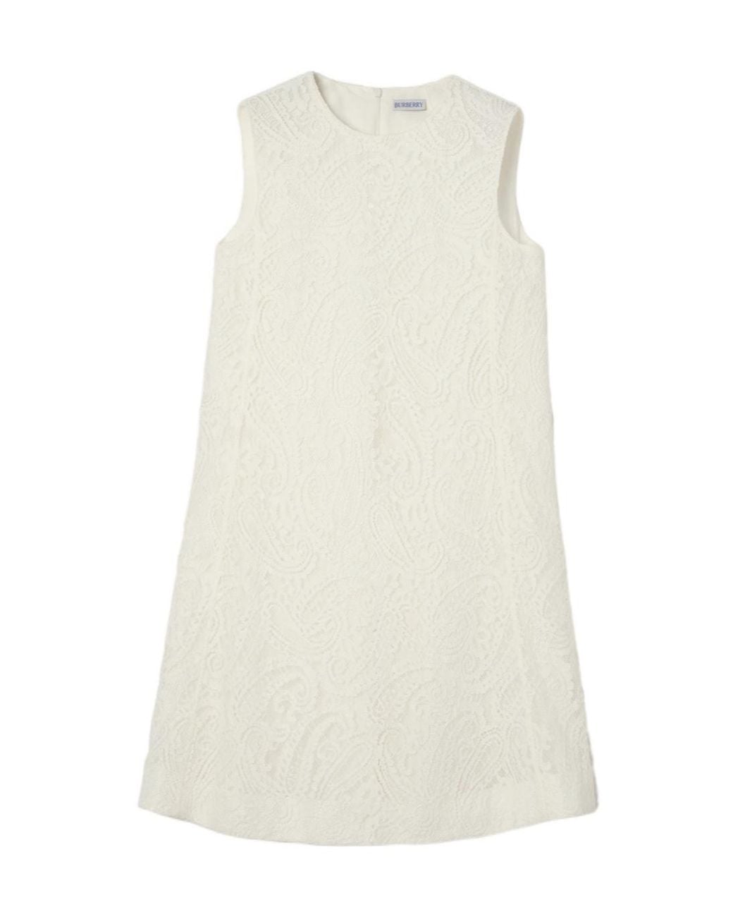 Burberry White Paisley Lace Shift Dress