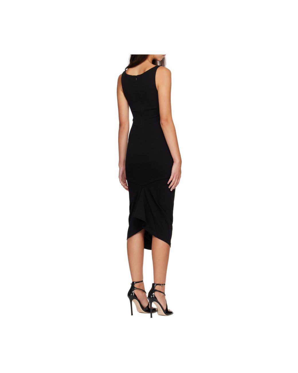 Jacquemus Black The Regata Draped Midi Dress