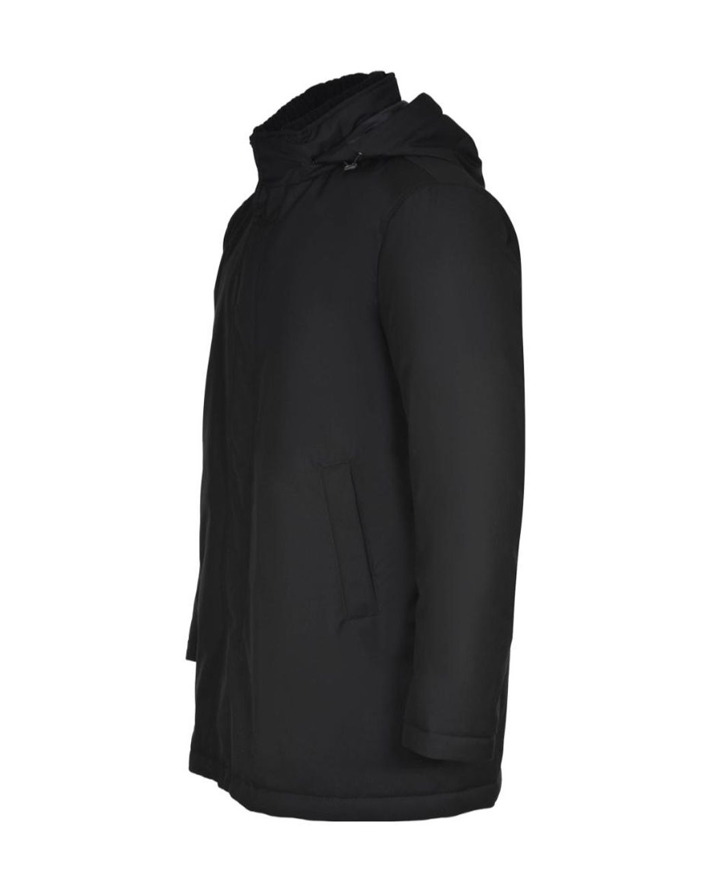 Herno Black Long-Sleeved Hooded Down Jacket for men