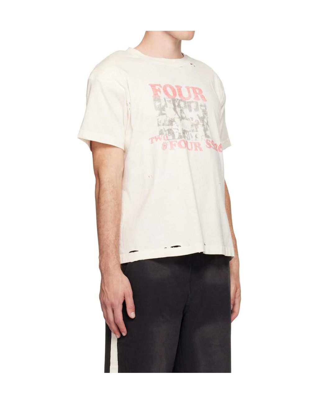 424 White Collage Rolling Stones T-Shirt for men
