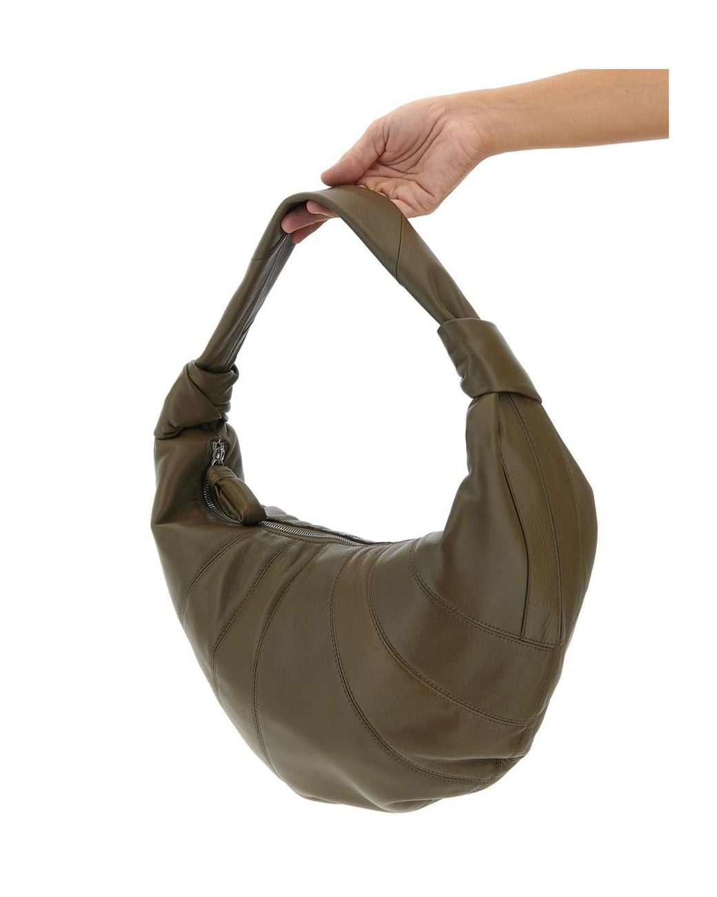 Lemaire Brown Fortune Croissant Zipped Shoulder Bag