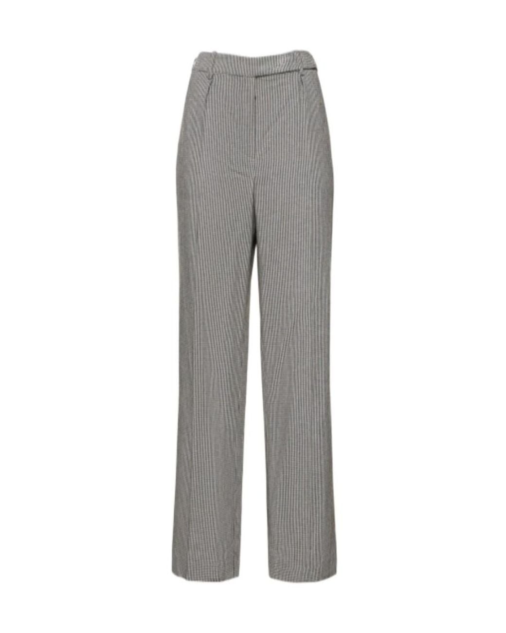 Alexandre Vauthier Gray Checkered Wide-Legged Casual Pants