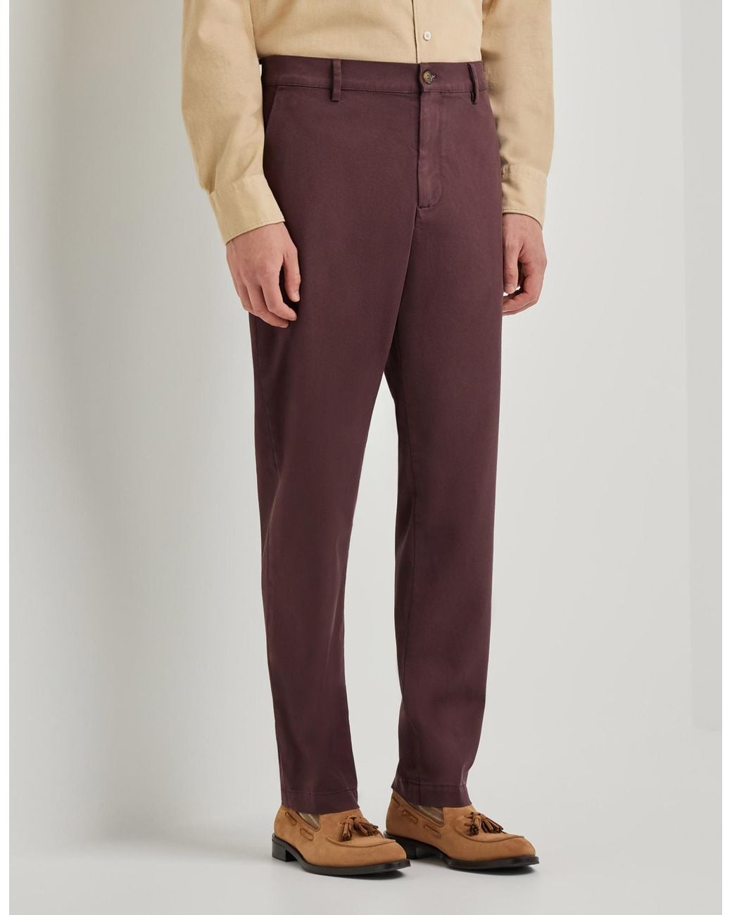 Canali Purple Twill-Weave Trousers for men