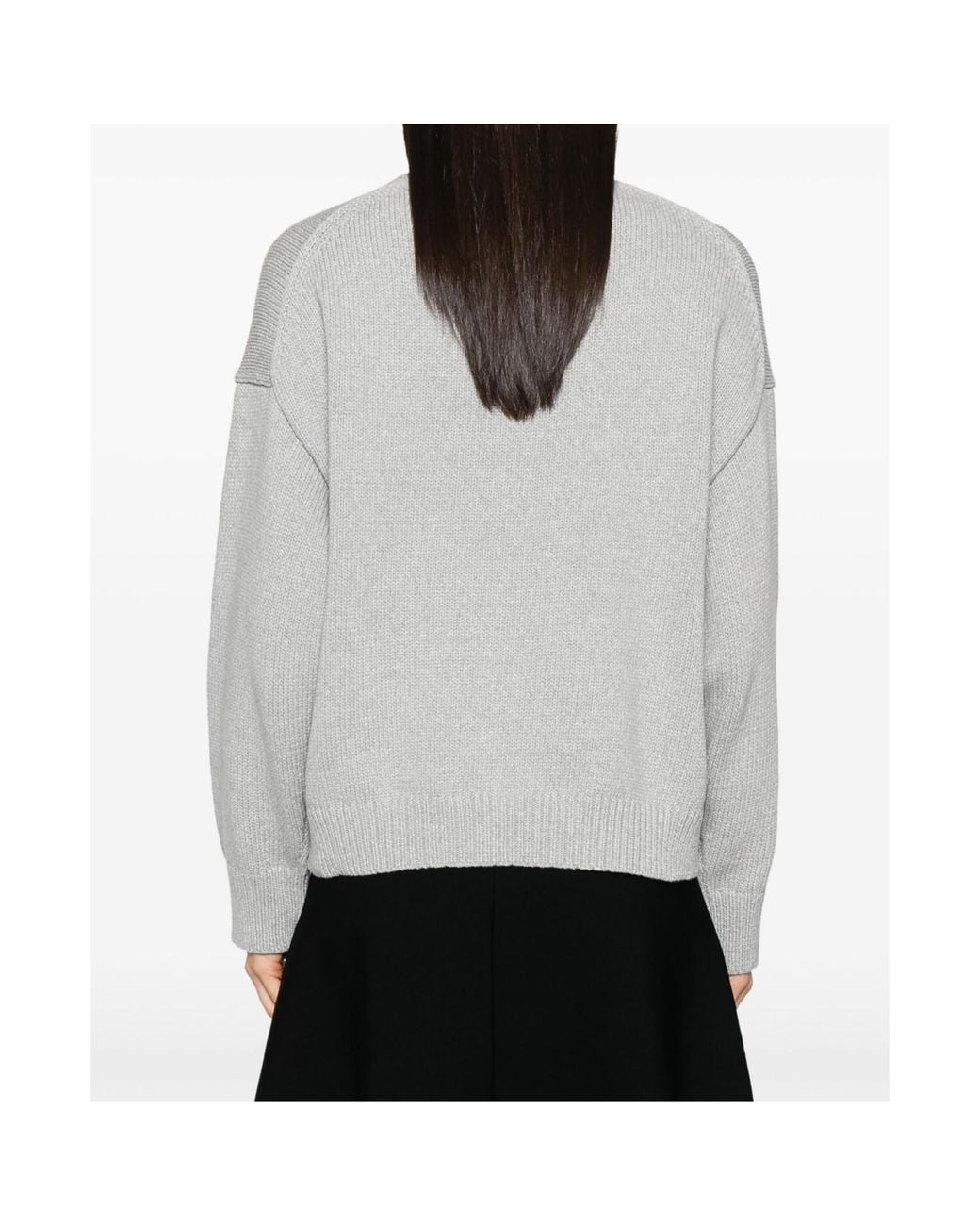 Theory White Crewneck Knitted Jumper