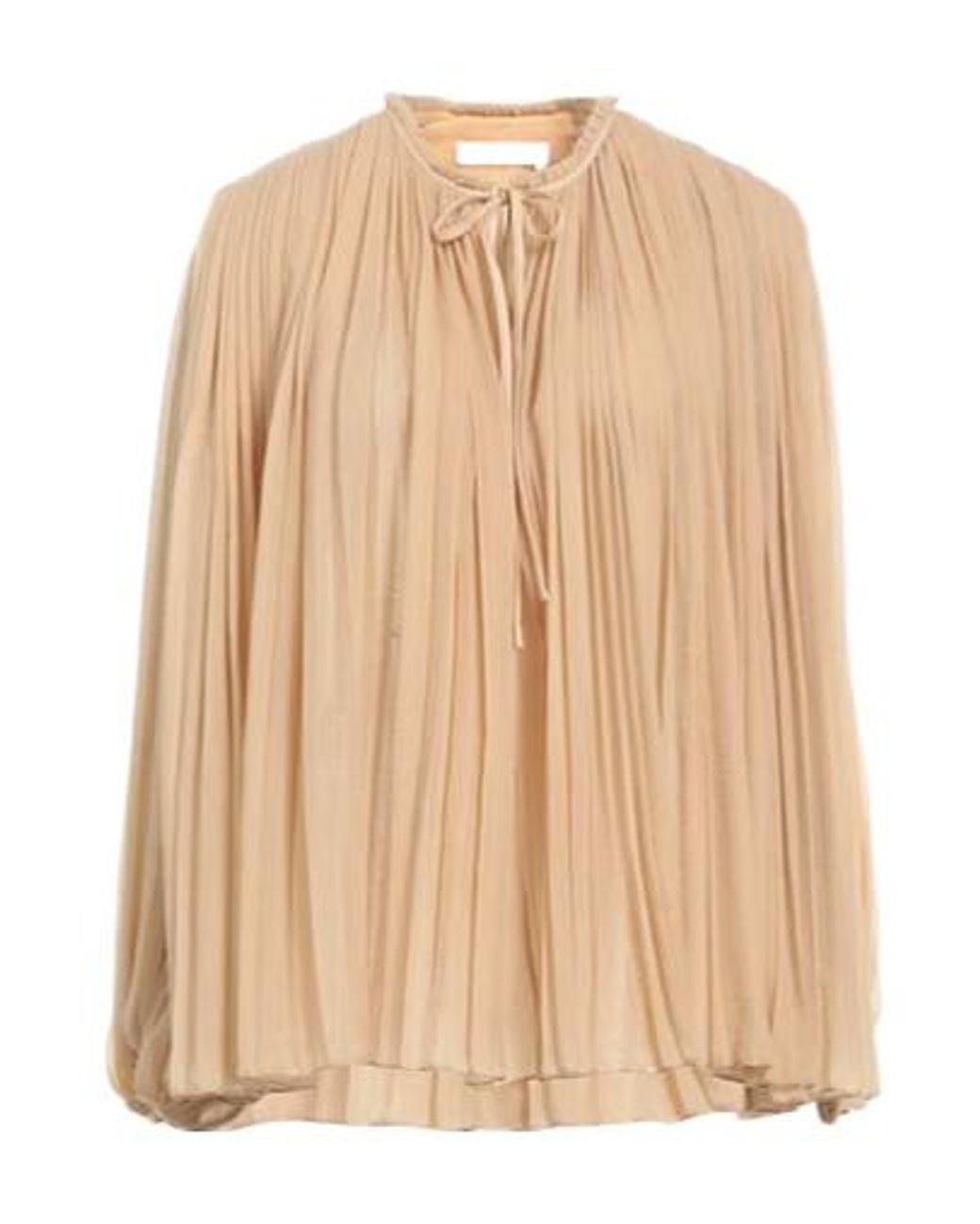 Chloé Natural Solid-Color Crew Neck Long Sleeve Top