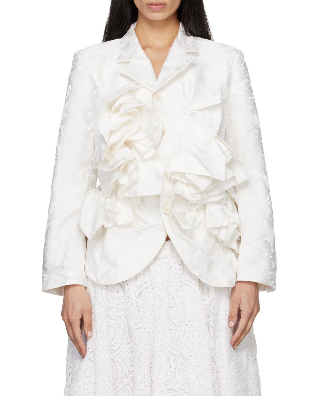 Comme des Garçons White Long-Sleeved Jacket