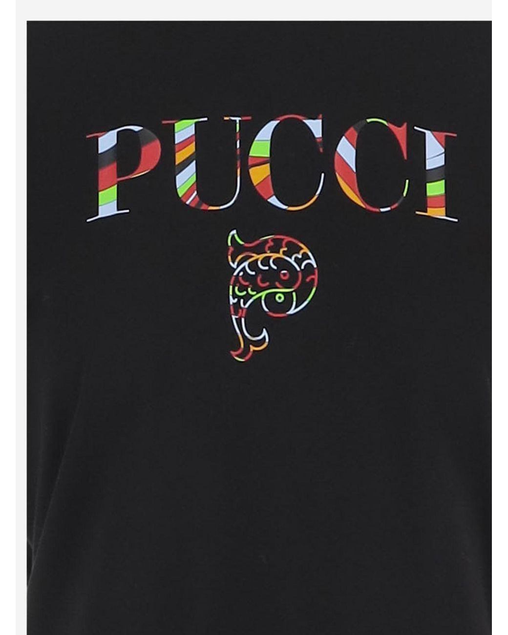 Emilio Pucci Black Cotton T-Shirt With Logo