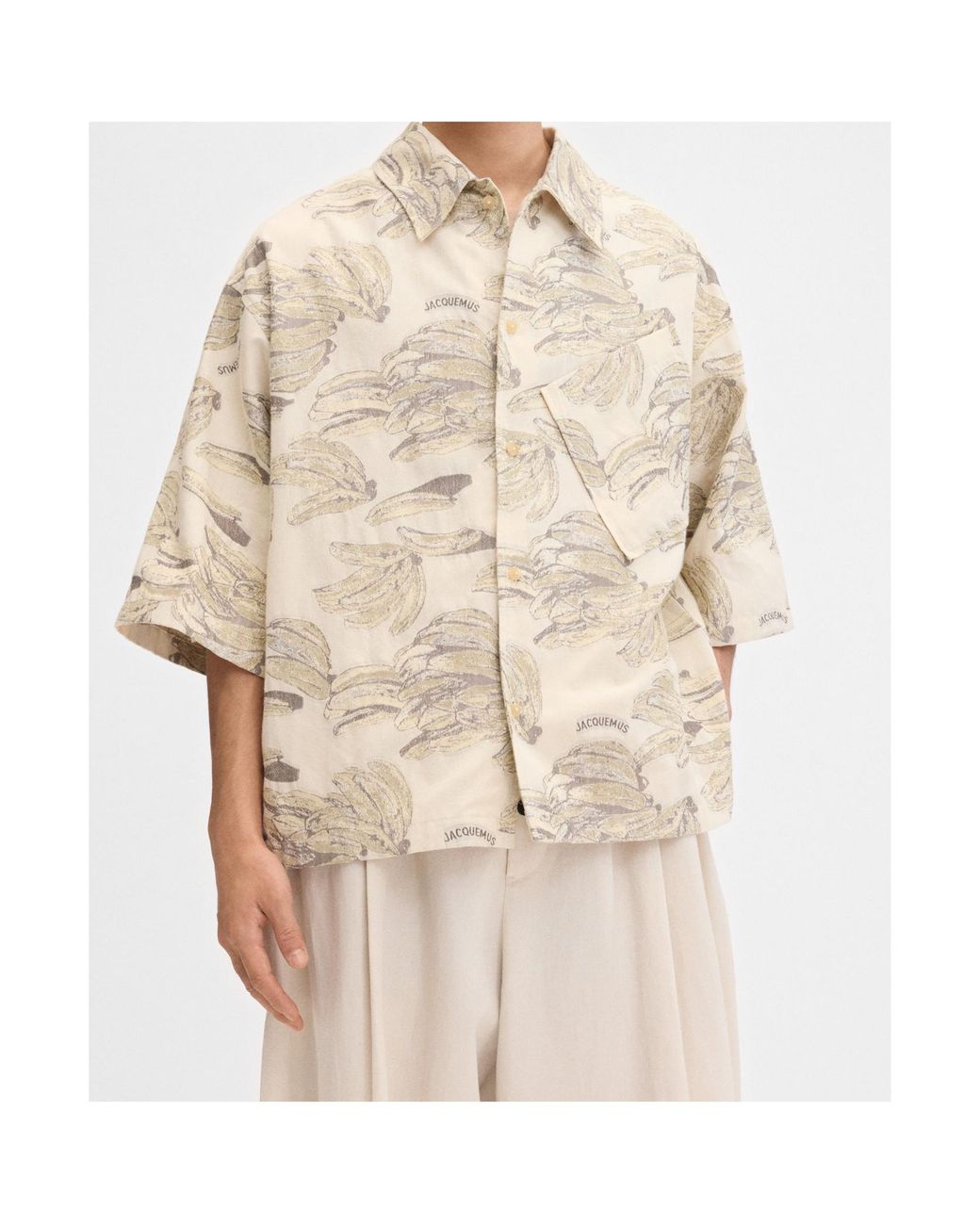 Jacquemus Natural The Aloe Banana Jacquard Boxy Shirt for men