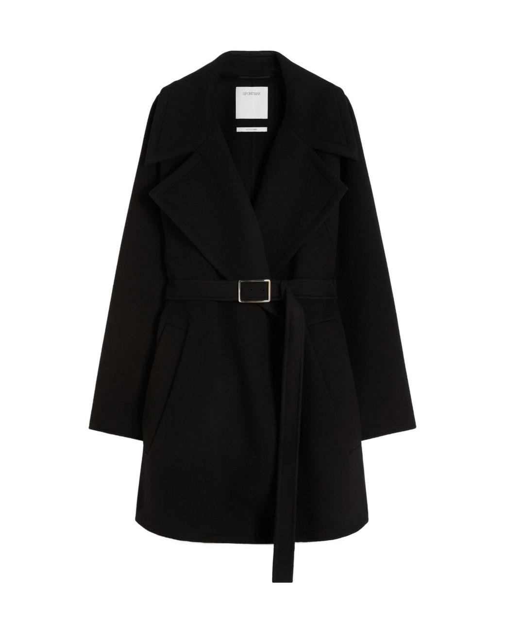 Sportmax Black Pagine Belted Coat