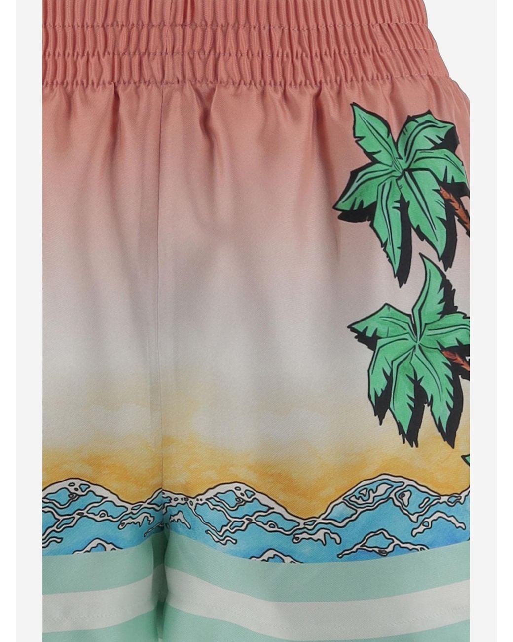 Casablanca Blue Tennis Club Satin Shorts