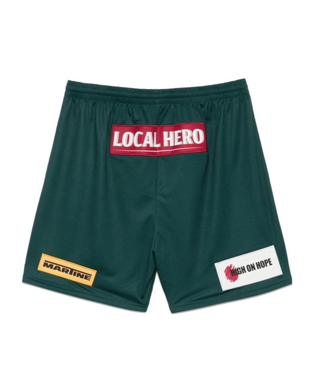 Martine Rose Green Elastic Waist Shorts for men