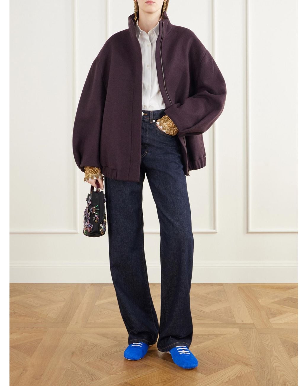 Dries Van Noten Blue Calf-Hair Sneakers