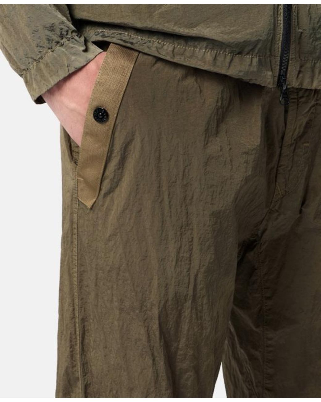 Stone Island Green Logo Patch Track Pants for men