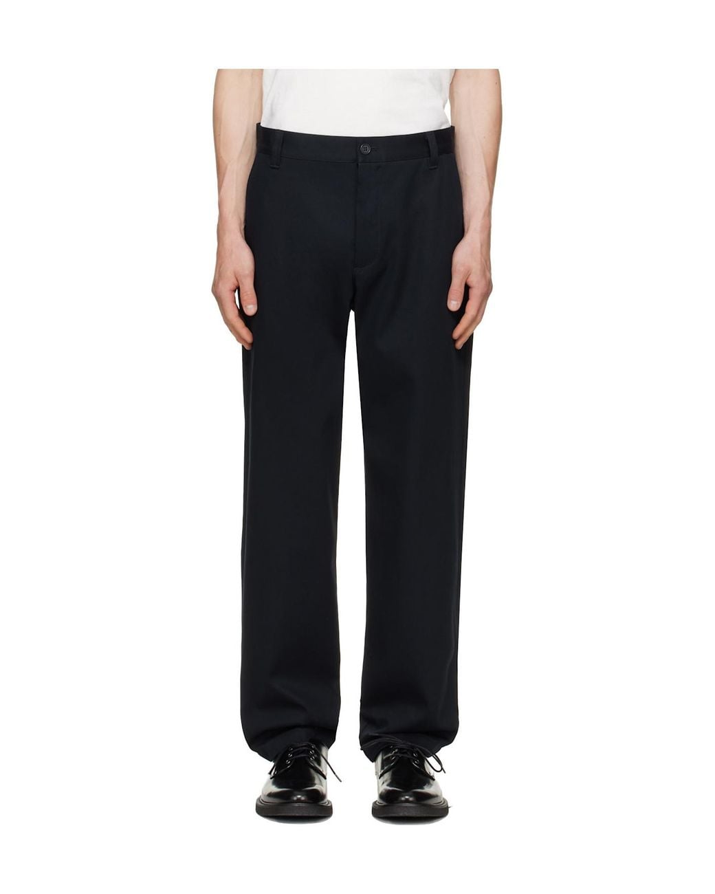 A.P.C. Black Straight-Leg Cotton Trousers for men