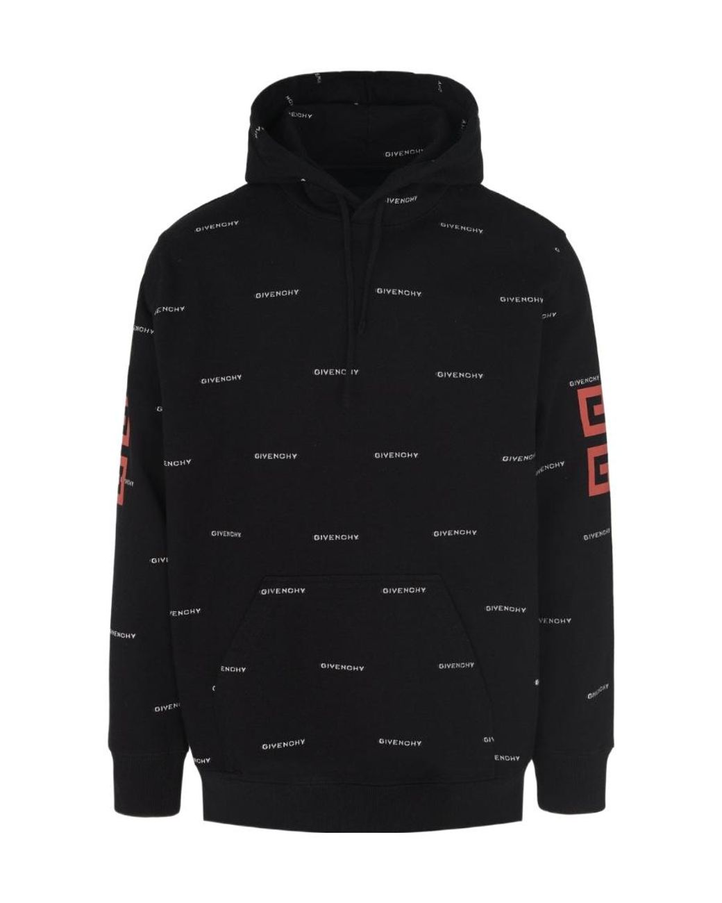 Givenchy Black 4G-Print Cotton Hoodie for men