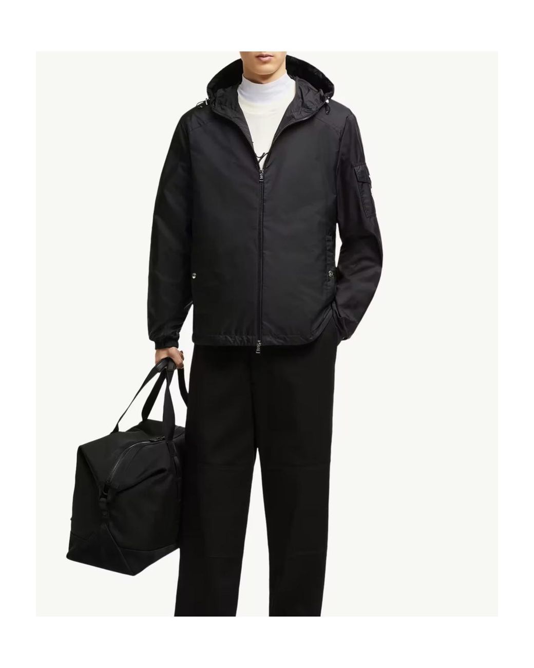 Moncler Black Etiache Hooded Rain Jacket for men
