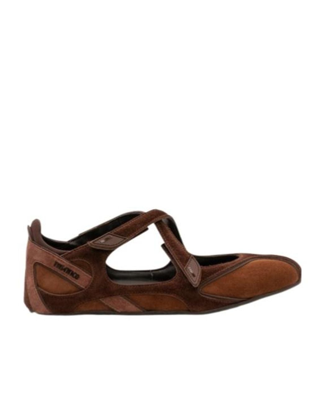 The Attico Brown The Logo Printed Ballet Flats