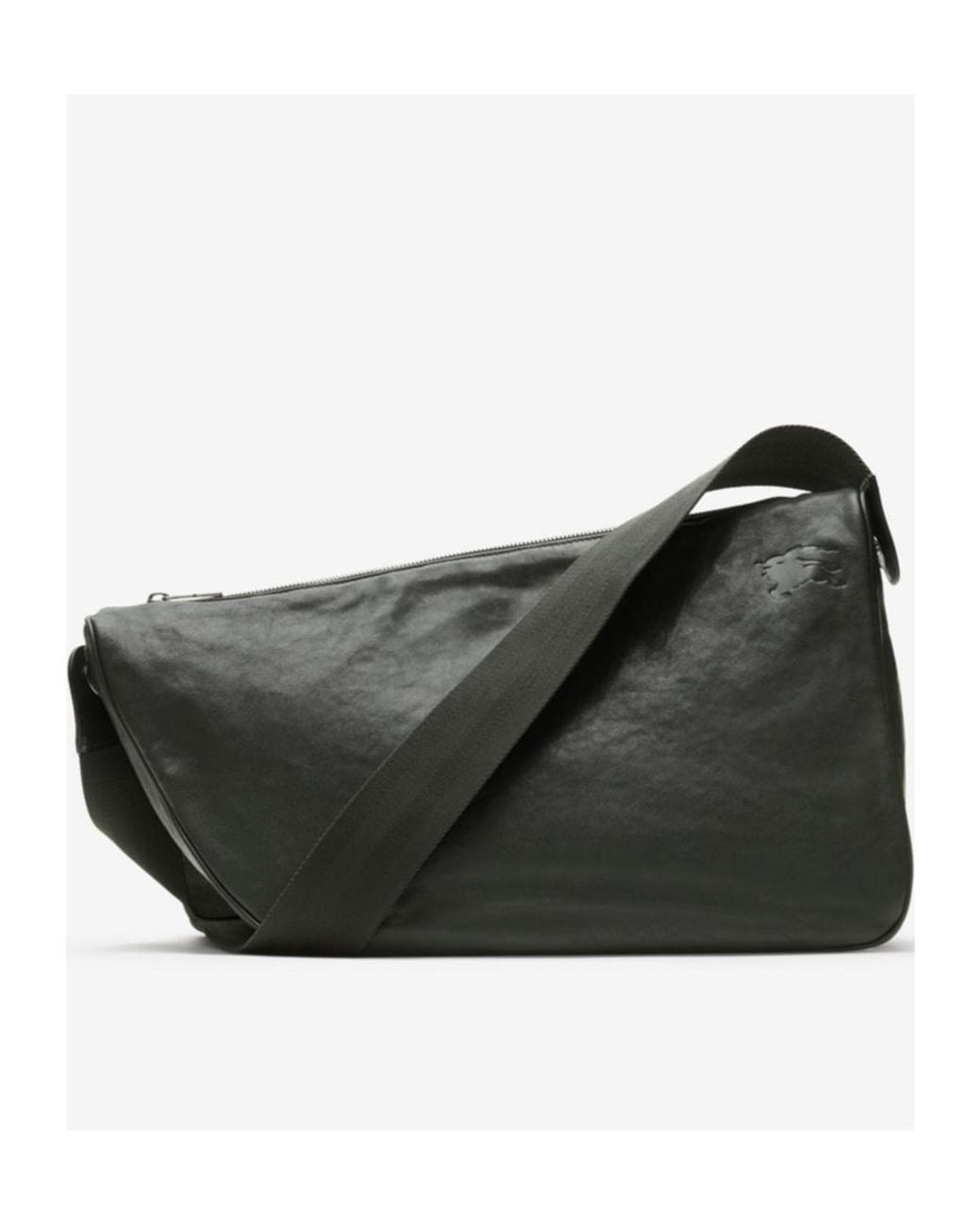 Burberry Gray Large Shield Leather Messenger Bag for men