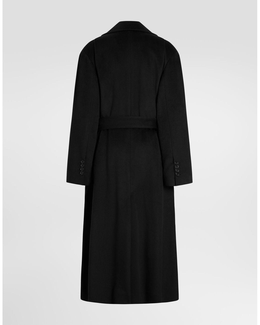 Dolce & Gabbana Black Belted Long Coat