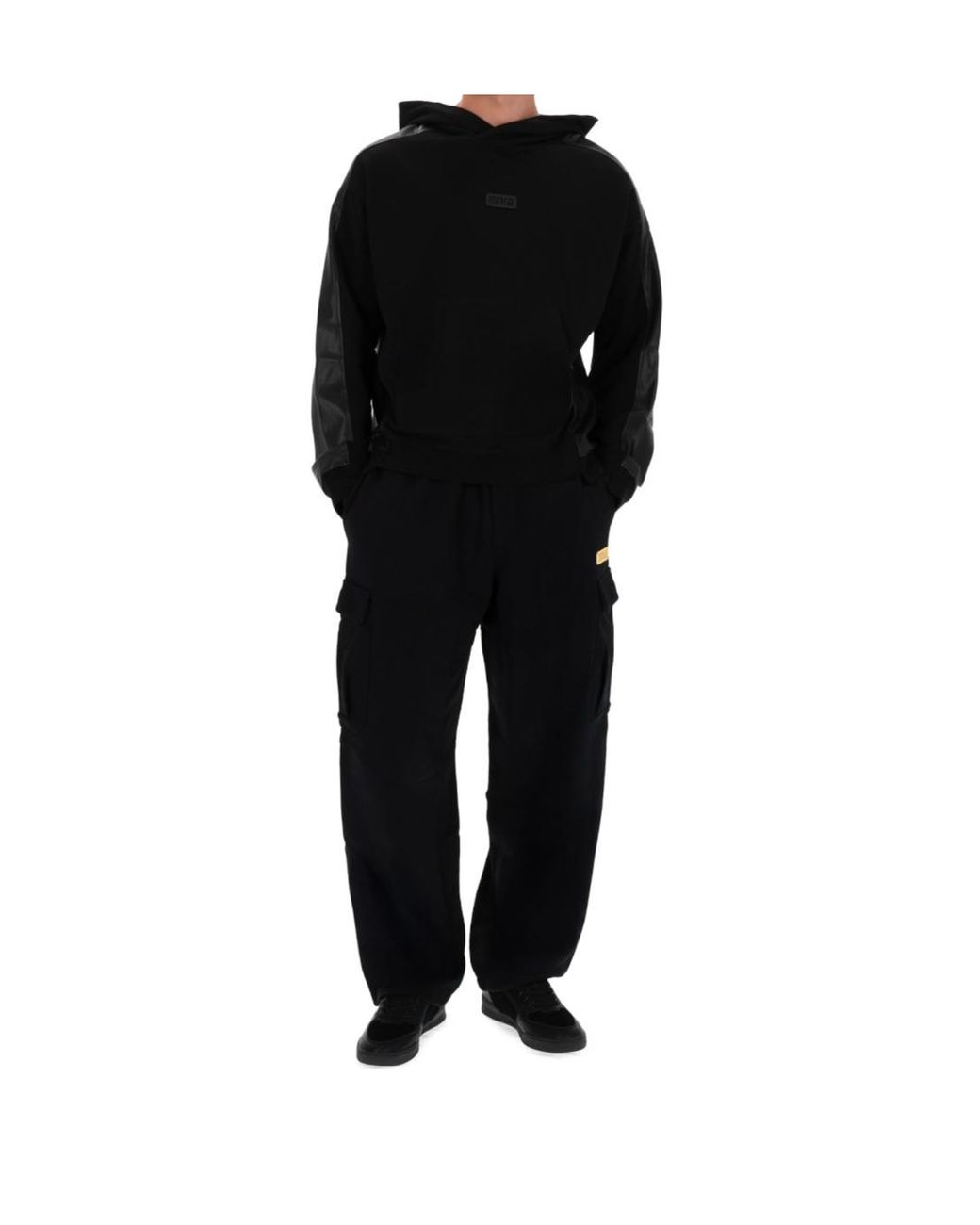 Versace Jeans Black Couture Long Sleeve Logo Hoodie for men