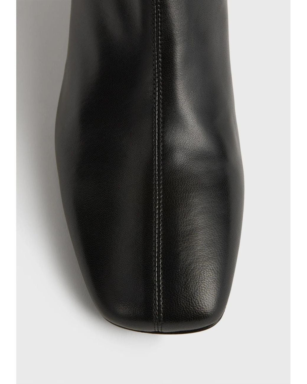 Totême  Black Rear-Zip Square-Toe Boots